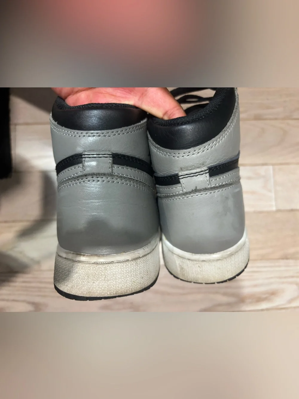 Jordan 1s Shadow Grey Men's Black and Gray High-Top Sneakers